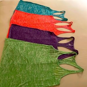 Set of colored cotton work out shirts